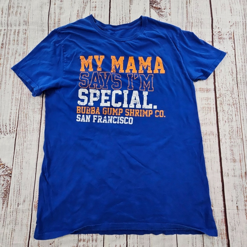 My Mama Says I'm‎ Special Bubba Gump Shrimp SF Blue Short Sleeve T-Shirt Men's L